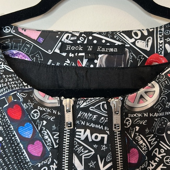 Rock N Karma Bomber Moto Jacket Bedazzled L - Picture 3 of 17